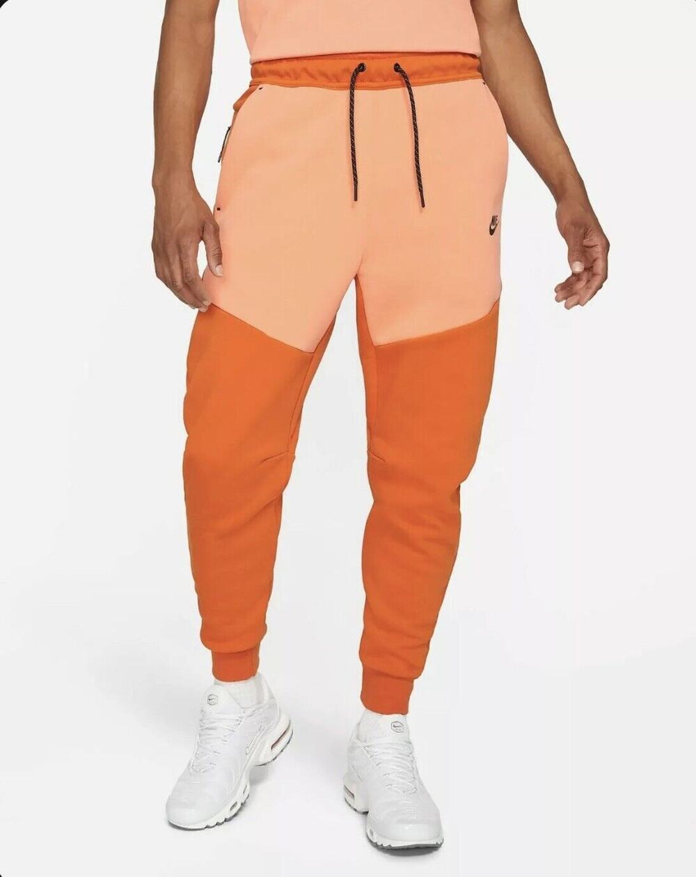 Nike NSW Sportswear Tech Fleece Joggers Mens Size L Campfire Orange CU4495-893
